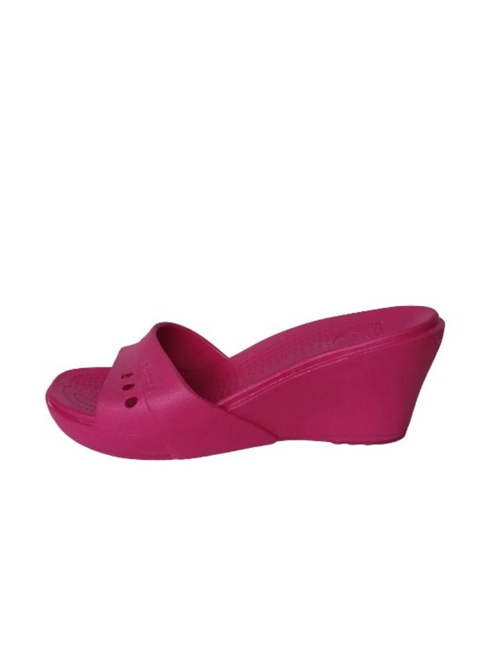 Crocs Platforms Women's 10 Pink Feminine Wedge Slip-on Girly Casual Shoes